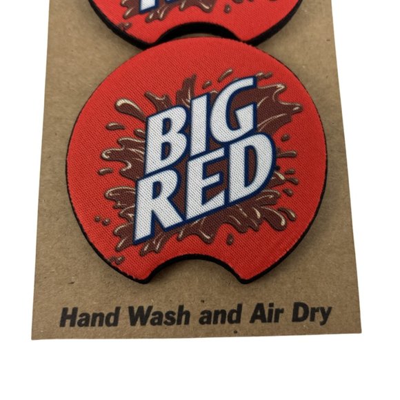 Car Coasters Big Red Soda Pop Beverage Set of 2 Neoprene Absorbent - Picture 8 of 9